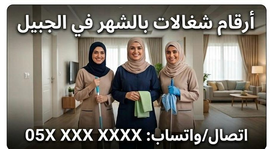 ارقام شغالات بالشهر في الجبيل